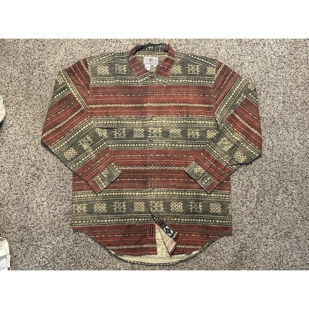 Territory Ahead Southwestern Aztec Pattern Button Up Shirt Mens 2XL